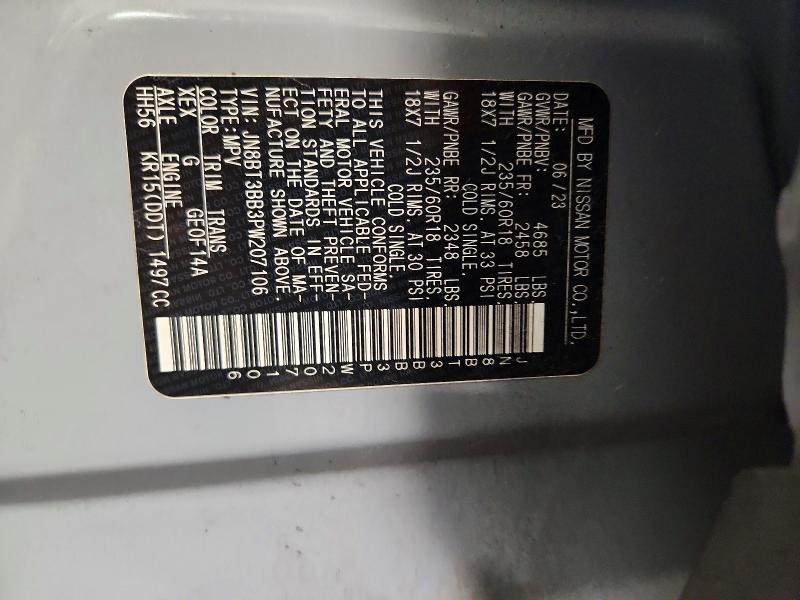 Aukcja sprzedaży 2023 Nissan Rogue, vin: JN8BT3BB3PW207106, numer aukcji: 70499686