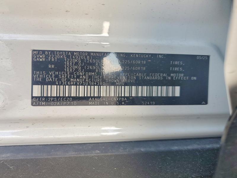Aukcja sprzedaży 2025 Toyota Rav4, vin: 4T3E6RFV7SU184380, numer aukcji: 68271226