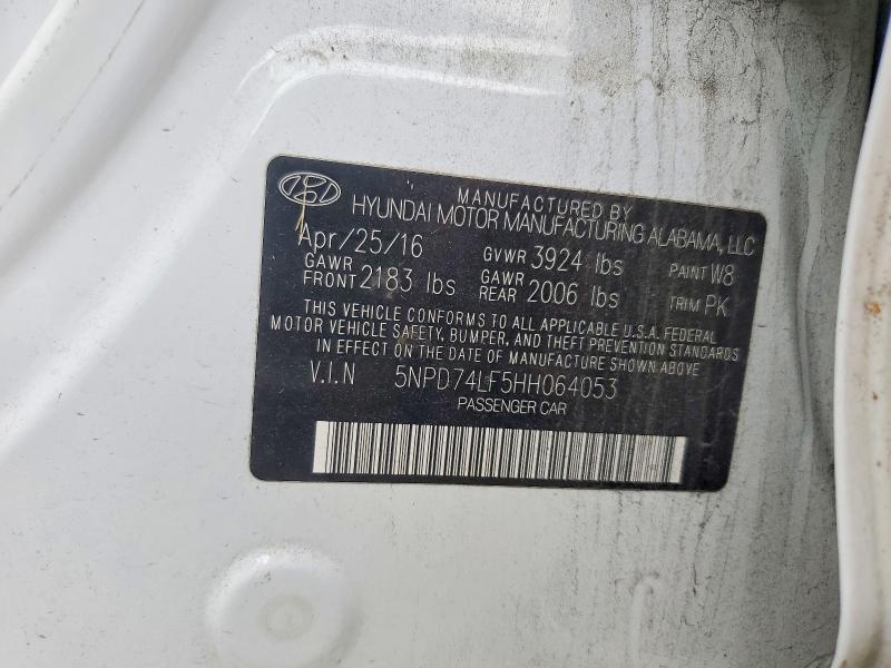 2017 Hyundai Elantra მანქანა იყიდება აუქციონზე, vin: 5NPD74LF5HH064053, აუქციონის ნომერი: 67549306