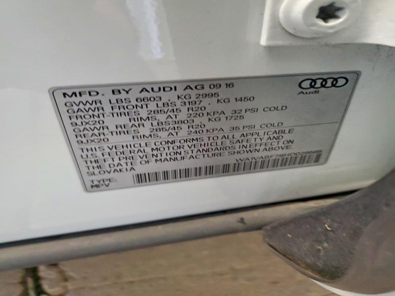 Продаж на аукціоні авто 2017 Audi Q7, vin: WA1VABF78HD029585, номер лоту: 70169326