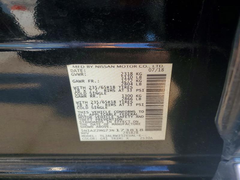Aukcja sprzedaży 2018 Nissan Murano, vin: 5N1AZ2MG7JN173818, numer aukcji: 68020726