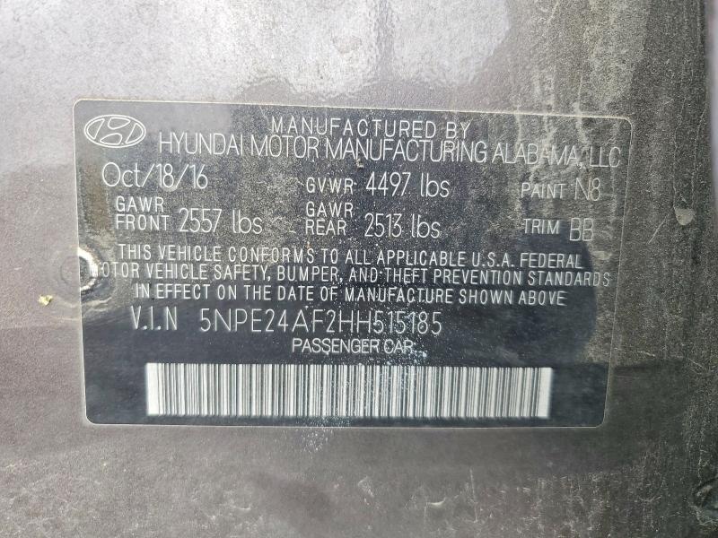 Aukcja sprzedaży 2017 Hyundai Sonata, vin: 5NPE24AF2HH515185, numer aukcji: 67215036