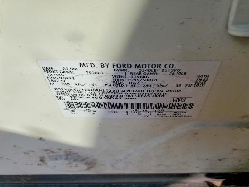 Продаж на аукціоні авто 2008 Ford Edge, vin: 2FMDK49C18BA75490, номер лоту: 69092696