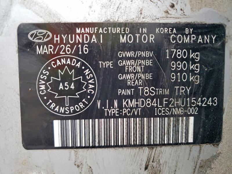 69707016 :رقم المزاد ، KMHD84LF2HU154243 vin ، 2017 Hyundai Elantra مزاد بيع