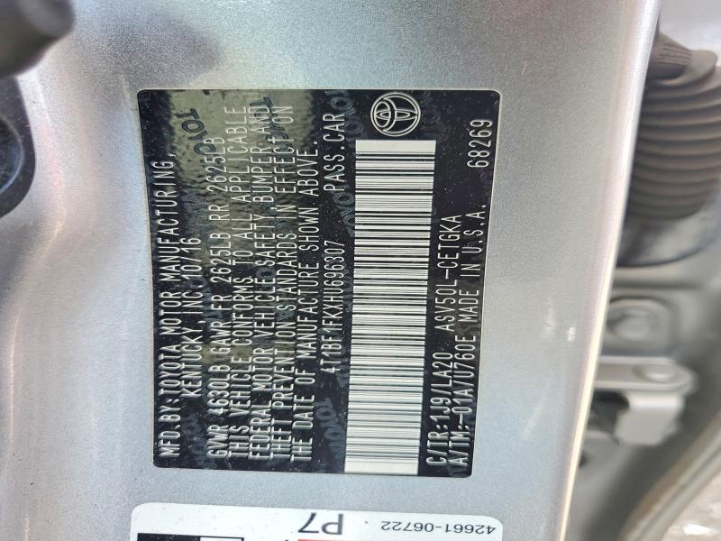 Aukcja sprzedaży 2017 Toyota Camry, vin: 4T1BF1FKXHU696307, numer aukcji: 67403646