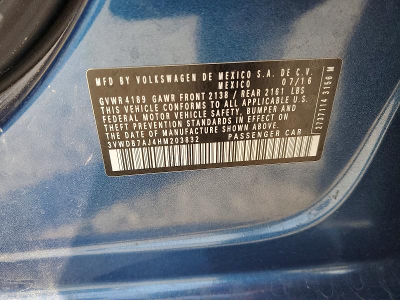 Aukcja sprzedaży 2017 Volkswagen Jetta, vin: 3VWDB7AJ4HM203832, numer aukcji: 70895636