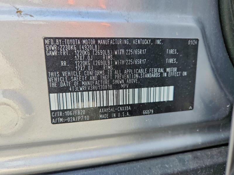 69754576 :رقم المزاد ، 4T3LWRFV3RU130818 vin ، 2024 Toyota Rav4 مزاد بيع