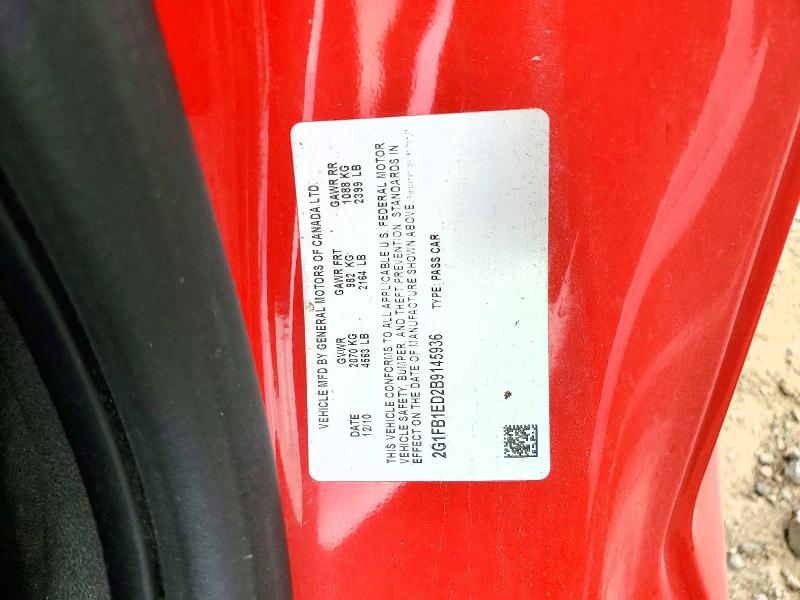 69059206 :رقم المزاد ، 2G1FB1ED2B9145936 vin ، 2011 Chevrolet Camaro مزاد بيع