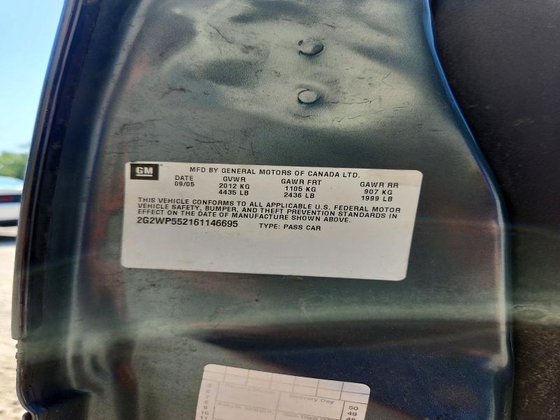 Продаж на аукціоні авто 2006 Pontiac Grand Prix, vin: 2G2WP552161146695, номер лоту: 67517866