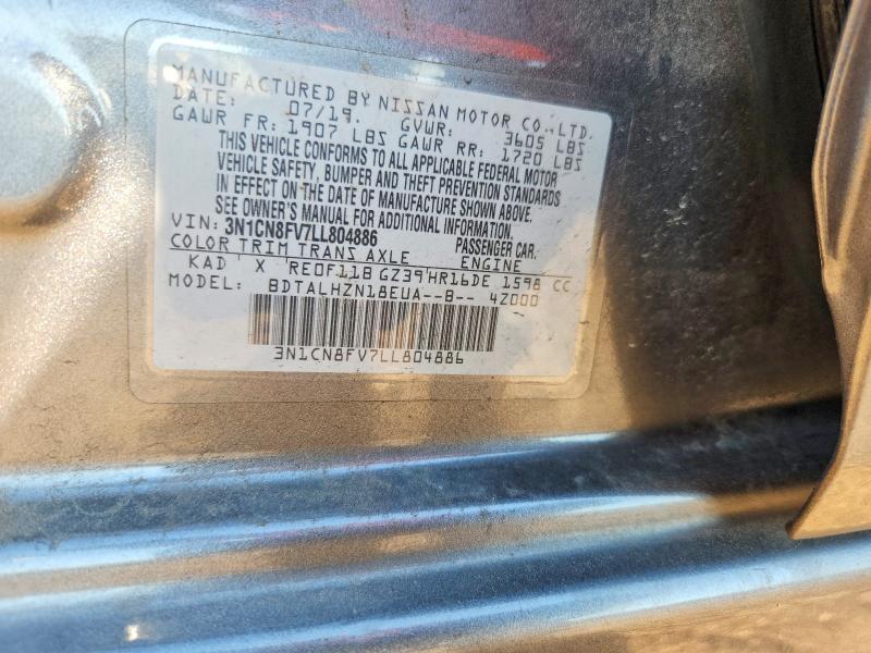 67514336 :رقم المزاد ، 3N1CN8FV7LL804886 vin ، 2020 Nissan Versa مزاد بيع
