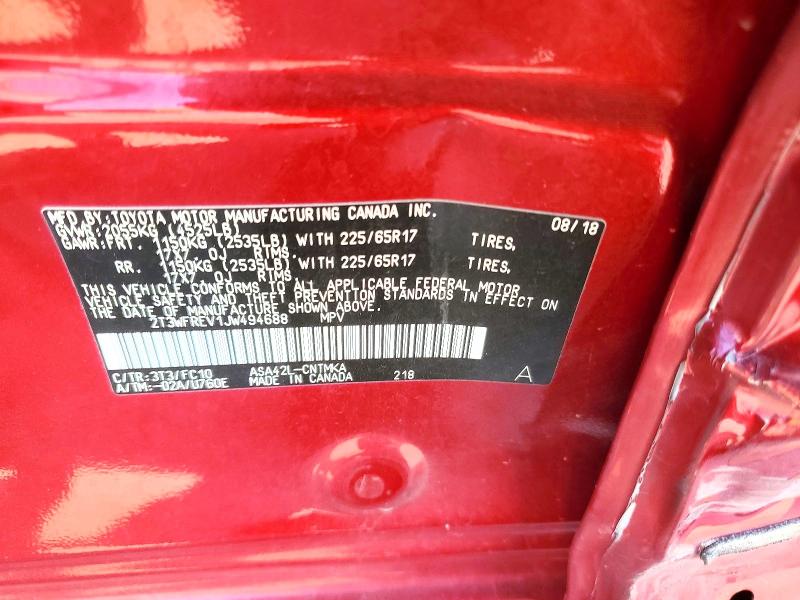 Продажа на аукционе авто 2018 Toyota Rav4, vin: 2T3WFREV1JW494688, номер лота: 69178556