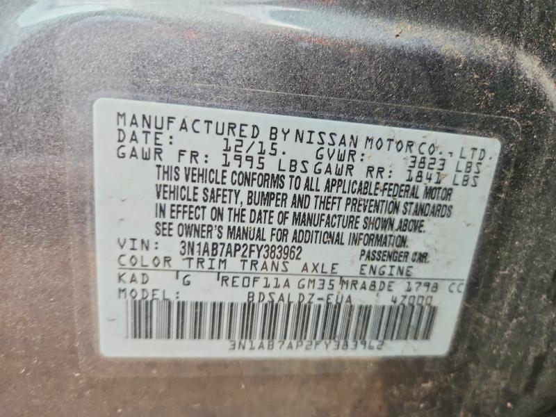 Продажа на аукционе авто 2015 Nissan Sentra, vin: 3N1AB7AP2FY383962, номер лота: 69188066