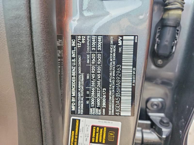 Aukcja sprzedaży 2017 Mercedes-benz Gle, vin: 4JGDA5JB6HA892963, numer aukcji: 68003766