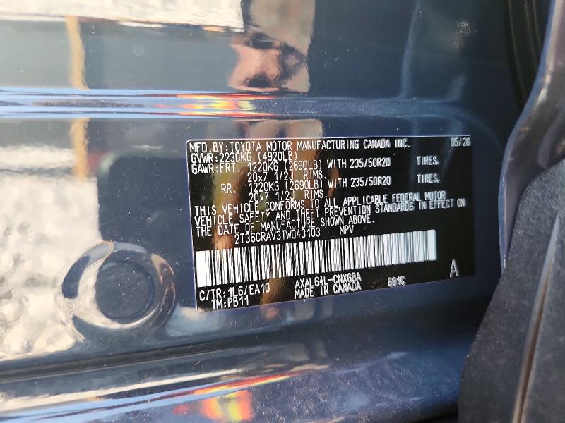 Продажа на аукционе авто 2026 Toyota Rav4, vin: 2T36CRAV3TW043103, номер лота: 69406776
