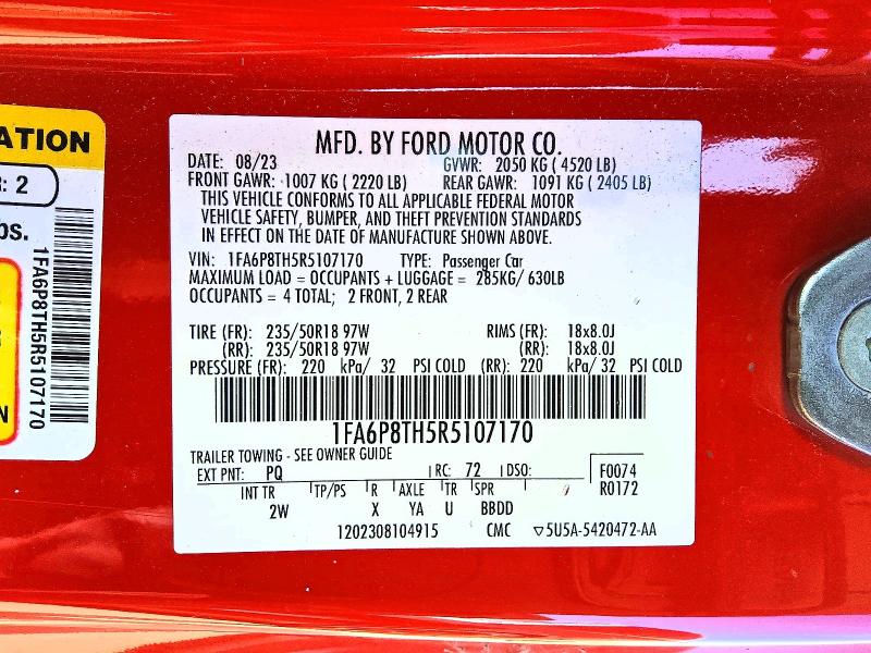Продажа на аукционе авто 2024 Ford Mustang, vin: 1FA6P8TH5R5107170, номер лота: 66488016