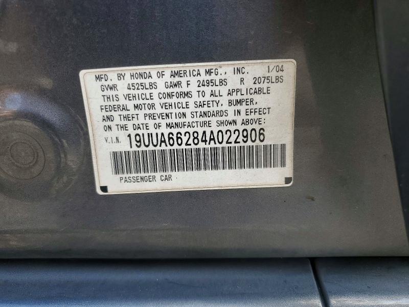 68680506 :رقم المزاد ، 19UUA66284A022906 vin ، 2004 Acura Tl مزاد بيع