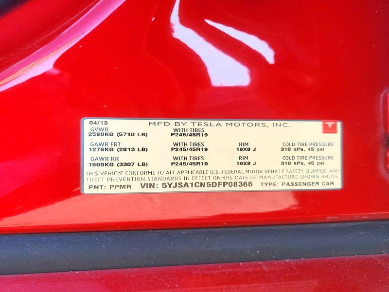 Aukcja sprzedaży 2013 Tesla Model S, vin: 5YJSA1CN5DFP08366, numer aukcji: 66255006
