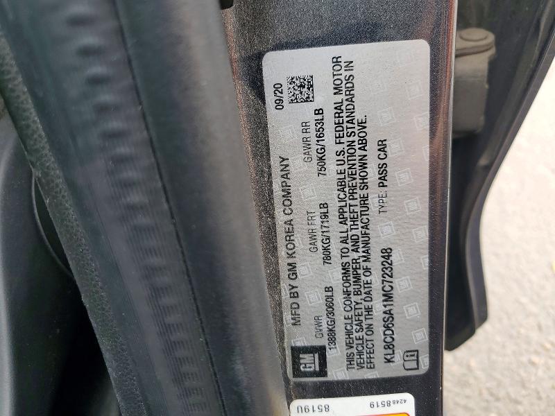 67654006 :رقم المزاد ، KL8CD6SA1MC723248 vin ، 2021 Chevrolet Spark مزاد بيع