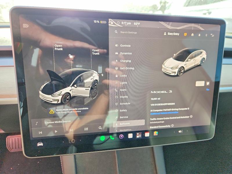 60621036 :رقم المزاد ، 5YJ3E1EA3PF489284 vin ، 2023 Tesla Model 3 مزاد بيع