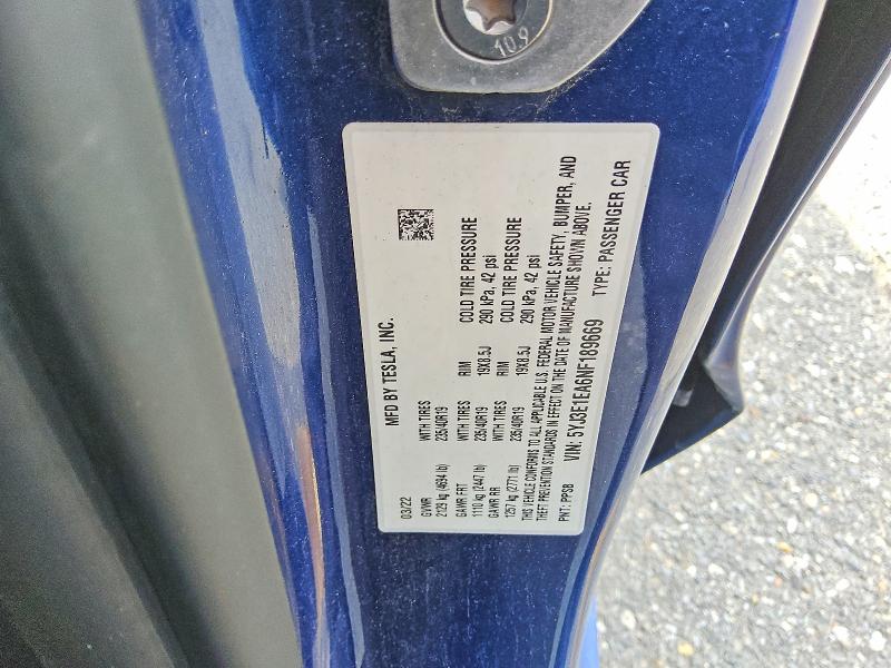 Продаж на аукціоні авто 2022 Tesla Model 3, vin: 5YJ3E1EA6NF189669, номер лоту: 69891946