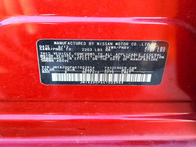 Aukcja sprzedaży 2012 Nissan Leaf, vin: JN1AZ0CP6CT023954, numer aukcji: 70004426