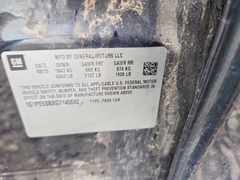 2016 Chevrolet Cruze მანქანა იყიდება აუქციონზე, vin: 1G1PE5SBXG7145682, აუქციონის ნომერი: 67850776