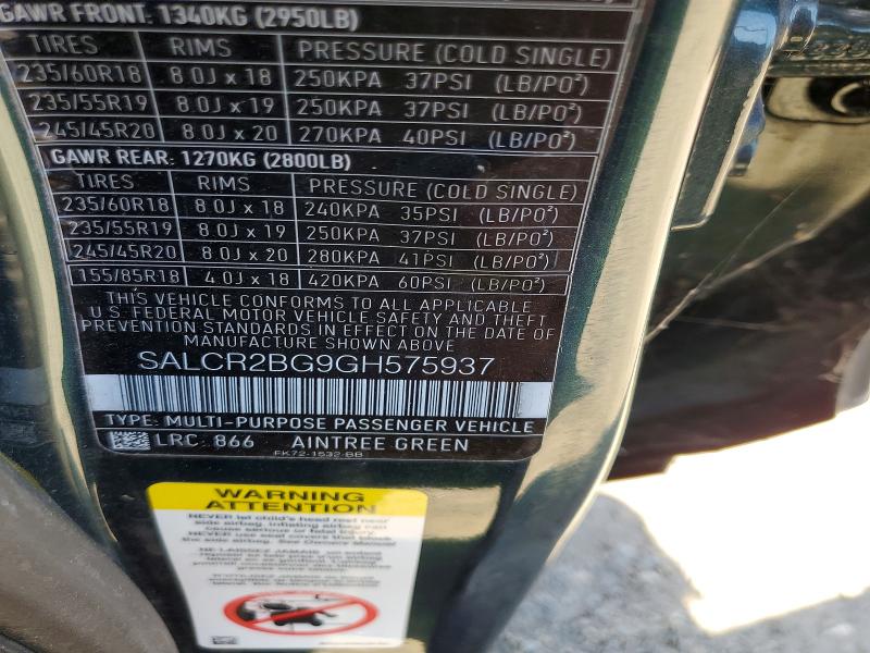 Aukcja sprzedaży 2016 Land Rover Discovery Sport, vin: SALCR2BG9GH575937, numer aukcji: 68653366