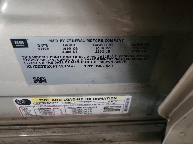 Aukcja sprzedaży 2010 Chevrolet Malibu, vin: 1G1ZC5E0XAF127155, numer aukcji: 70838556