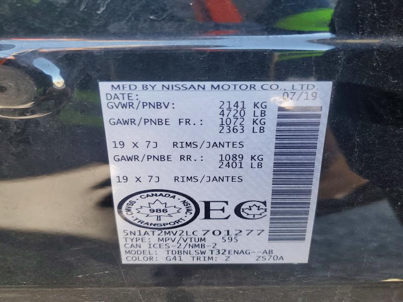 Продажа на аукционе авто 2020 Nissan Rogue, vin: 5N1AT2MV2LC701277, номер лота: 69600386