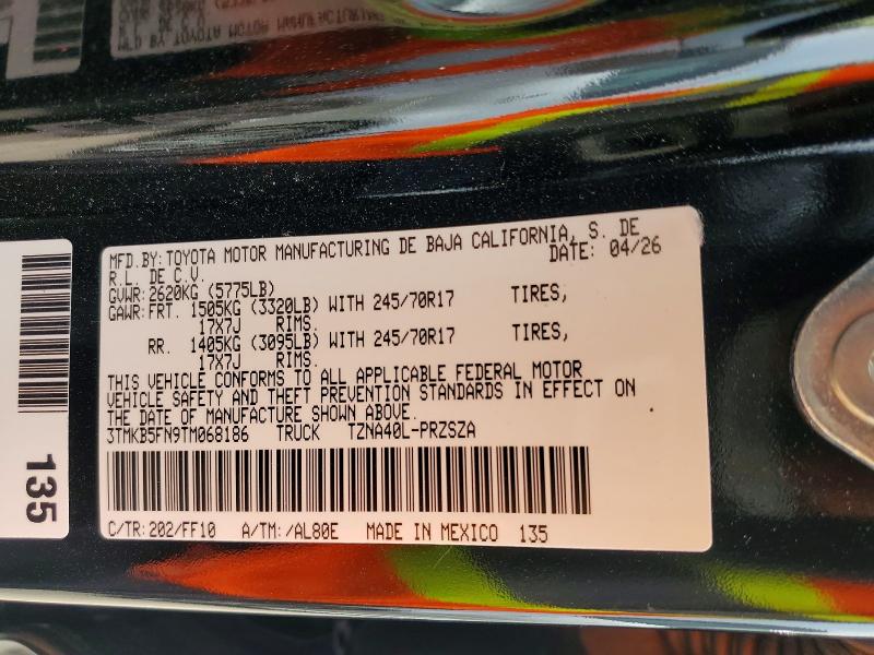 Продаж на аукціоні авто 2026 Toyota Tacoma, vin: 3TMKB5FN9TM068186, номер лоту: 67429816