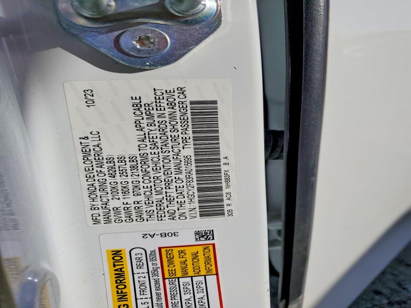 2024 Honda Accord მანქანა იყიდება აუქციონზე, vin: 1HGCY2F83RA015695, აუქციონის ნომერი: 70365596