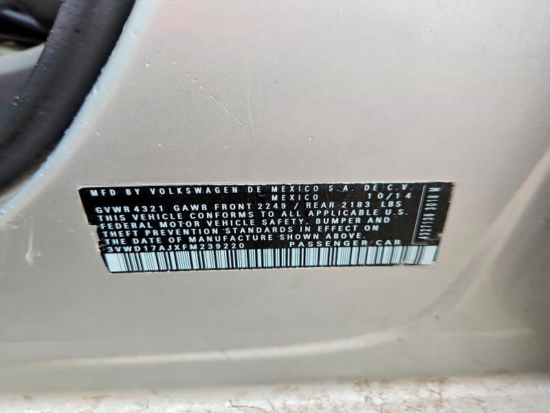 Aukcja sprzedaży 2015 Volkswagen Jetta, vin: 3VWD17AJXFM239220, numer aukcji: 69935276