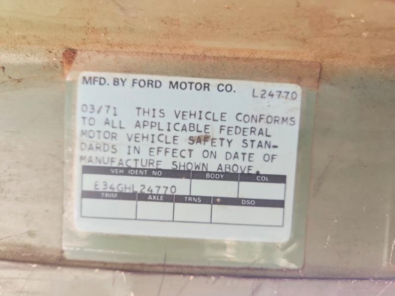 Продажа на аукционе авто 1971 Ford E-series, vin: E34GHL24770, номер лота: 67353236