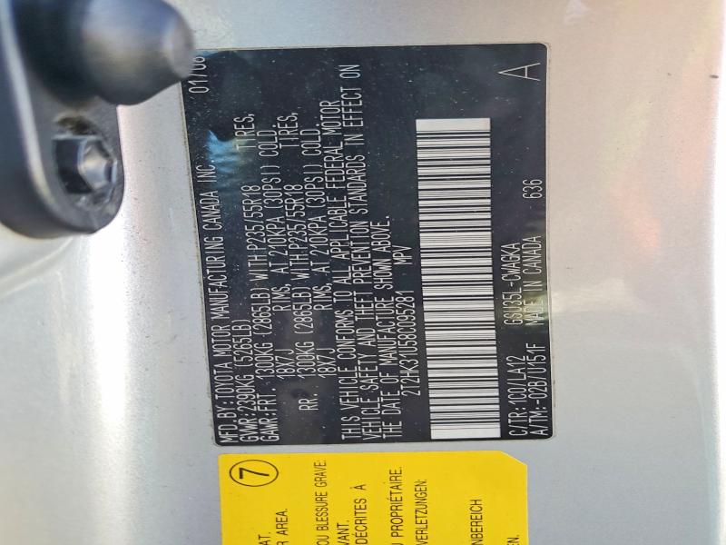 Aukcja sprzedaży 2008 Lexus Rx, vin: 2T2HK31U58C095281, numer aukcji: 66852126