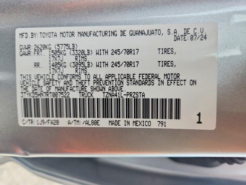 Aukcja sprzedaży 2024 Toyota Tacoma, vin: 3TYKD5HN7RT007522, numer aukcji: 71232646
