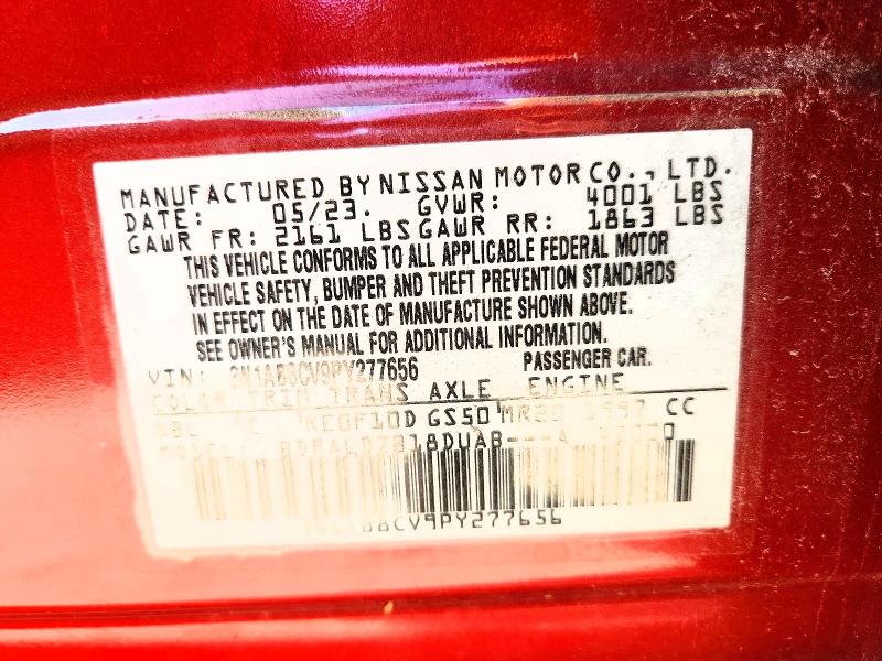 2023 Nissan Sentra მანქანა იყიდება აუქციონზე, vin: 3N1AB8CV9PY277656, აუქციონის ნომერი: 69085476