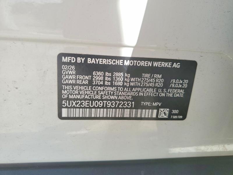 2026 Bmw X5 მანქანა იყიდება აუქციონზე, vin: 5UX23EU09T9372331, აუქციონის ნომერი: 68873256