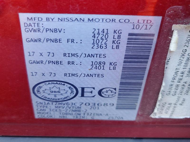 Продажа на аукционе авто 2018 Nissan Rogue, vin: 5N1AT2MV6JC703689, номер лота: 68660286