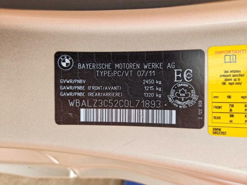Продаж на аукціоні авто 2012 Bmw 650, vin: WBALZ3C52CDL71893, номер лоту: 69011376