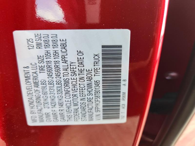 Продаж на аукціоні авто 2026 Honda Ridgeline, vin: 5FPYK3F58TB013495, номер лоту: 67513056