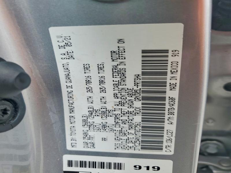 69879096 :رقم المزاد ، 3TYCZ5AN1MT037561 vin ، 2021 Toyota Tacoma مزاد بيع