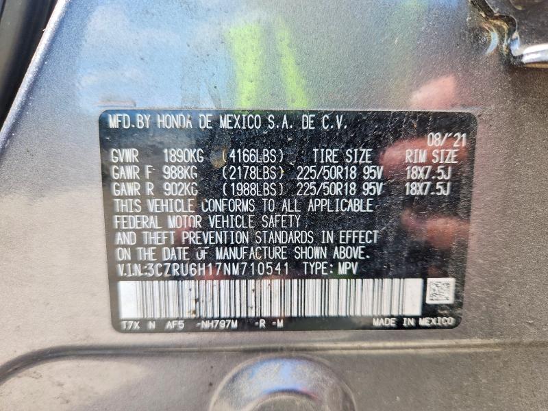 Продажа на аукционе авто 2022 Honda Hr-v, vin: 3CZRU6H17NM710541, номер лота: 66948976