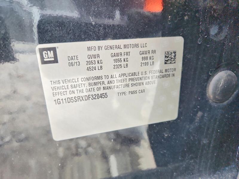 2013 Chevrolet Malibu მანქანა იყიდება აუქციონზე, vin: 1G11D5SRXDF320455, აუქციონის ნომერი: 69355366