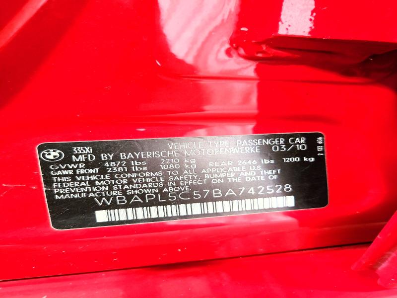 Aukcja sprzedaży 2011 Bmw 335, vin: WBAPL5C57BA742528, numer aukcji: 67150136