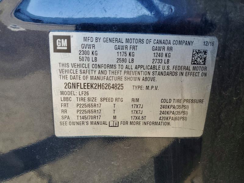 Aukcja sprzedaży 2017 Chevrolet Equinox, vin: 2GNFLEEK2H6264825, numer aukcji: 67722746