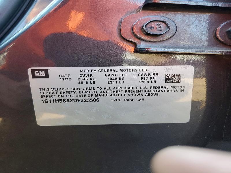 Aukcja sprzedaży 2013 Chevrolet Malibu, vin: 1G11H5SA2DF223586, numer aukcji: 68249506