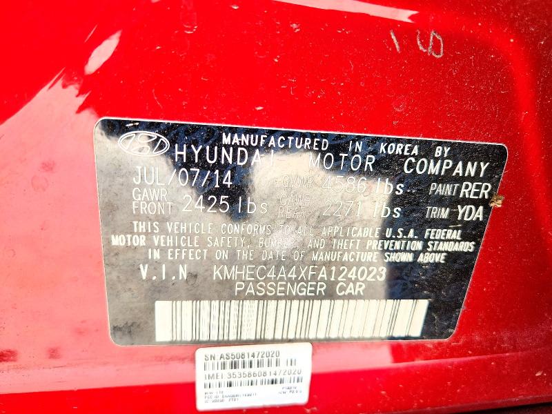 70707766 :رقم المزاد ، KMHEC4A4XFA124023 vin ، 2015 Hyundai Sonata Hybrid مزاد بيع