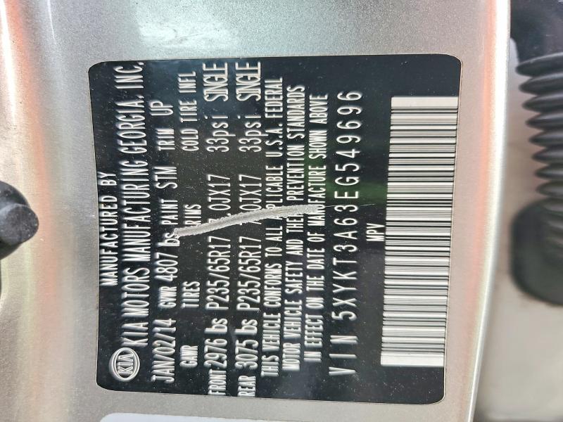 Aukcja sprzedaży 2014 Kia Sorento, vin: 5XYKT3A63EG549696, numer aukcji: 70182616