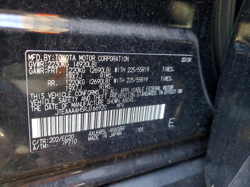 2024 Toyota Venza მანქანა იყიდება აუქციონზე, vin: JTEAAAAH5RJ166920, აუქციონის ნომერი: 70877146