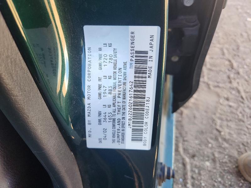 Продаж на аукціоні авто 2002 Mazda Protege, vin: JM1BJ226021617642, номер лоту: 67877836